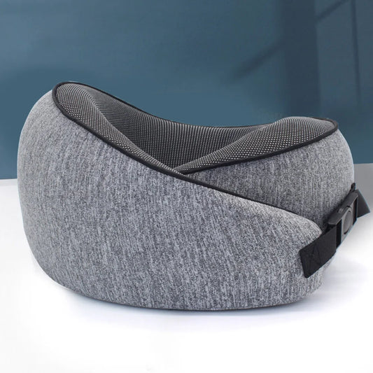 U-shaped adjustable travel neck pillow – ergonomic support cushion & reusable headrest for airplane, car, chair, home & office