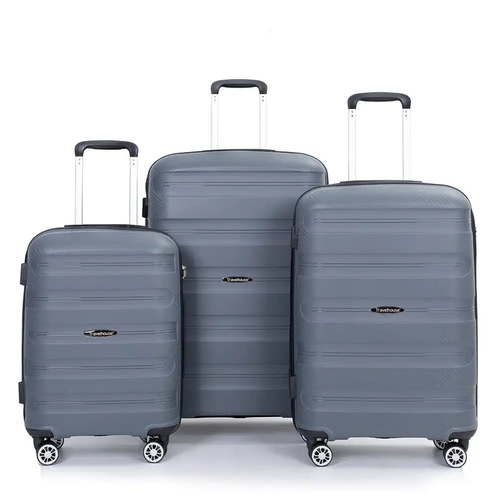 Travelhouse 3-Piece Hardshell Luggage Set – Spinner Wheels, TSA Lock, Lightweight Travel Trio