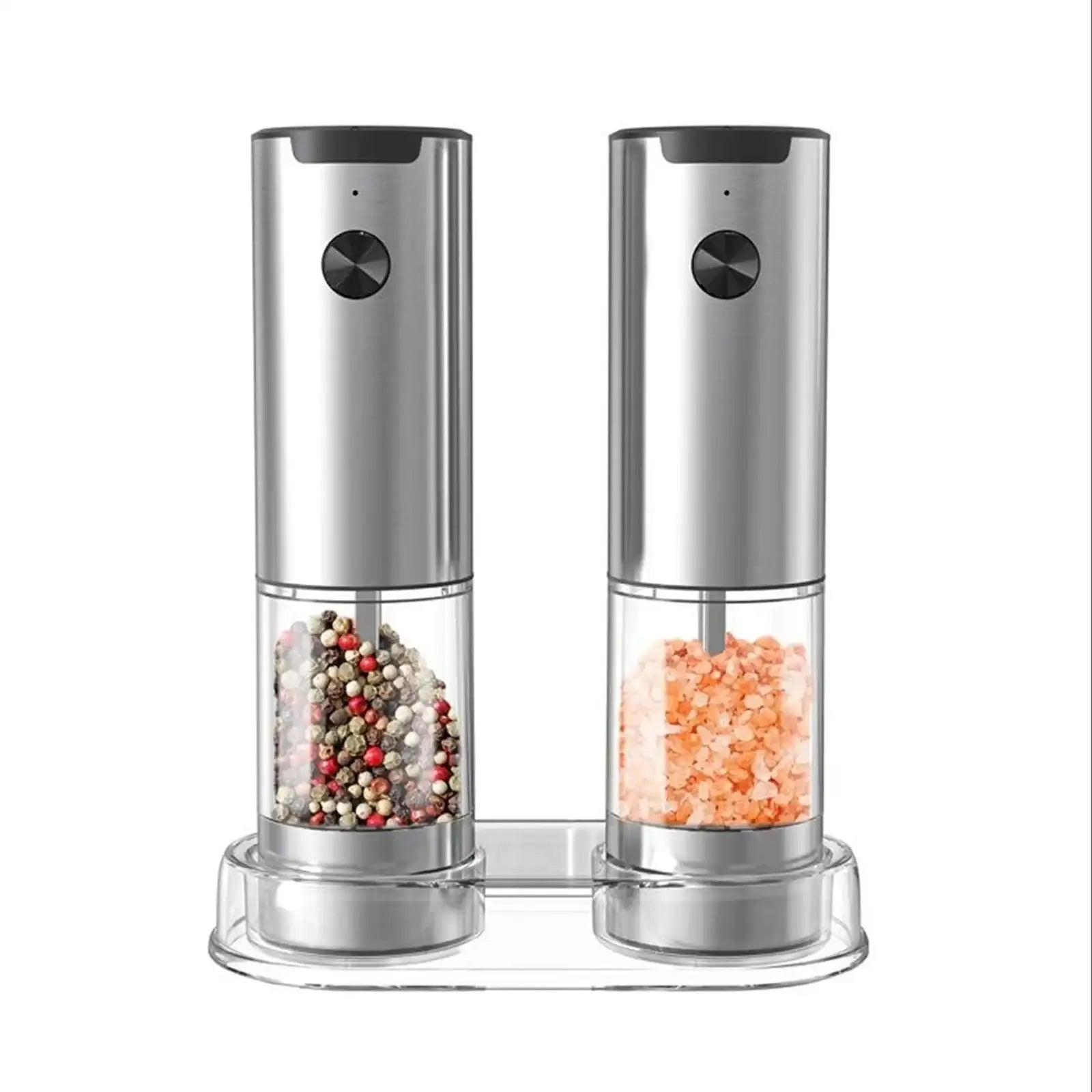 Rechargeable Electric Salt & Pepper Grinder Set – 2 Pack with Base - PulinGO