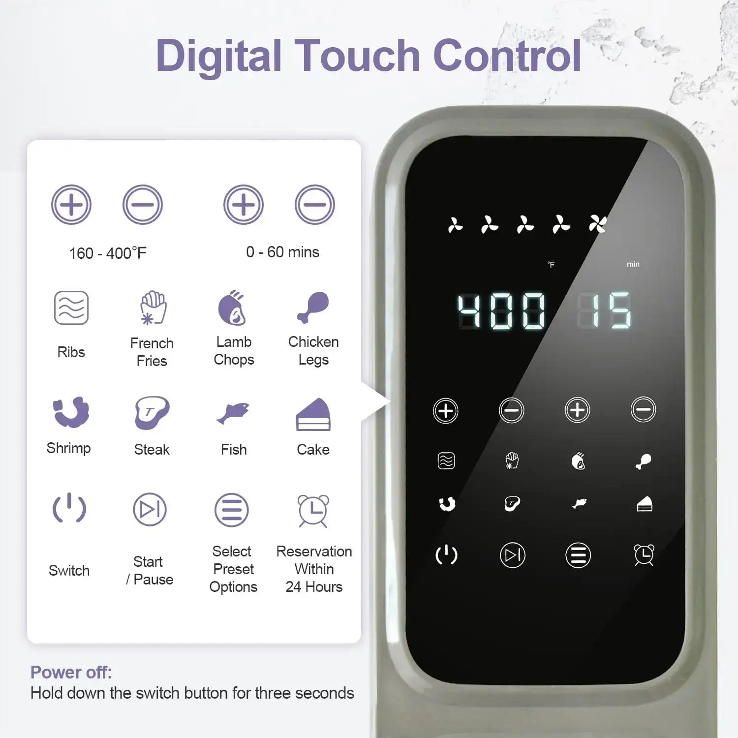 8.5 QT Large Capacity Air Fryer with Clear-View Window – Family Size Non-Stick Basket