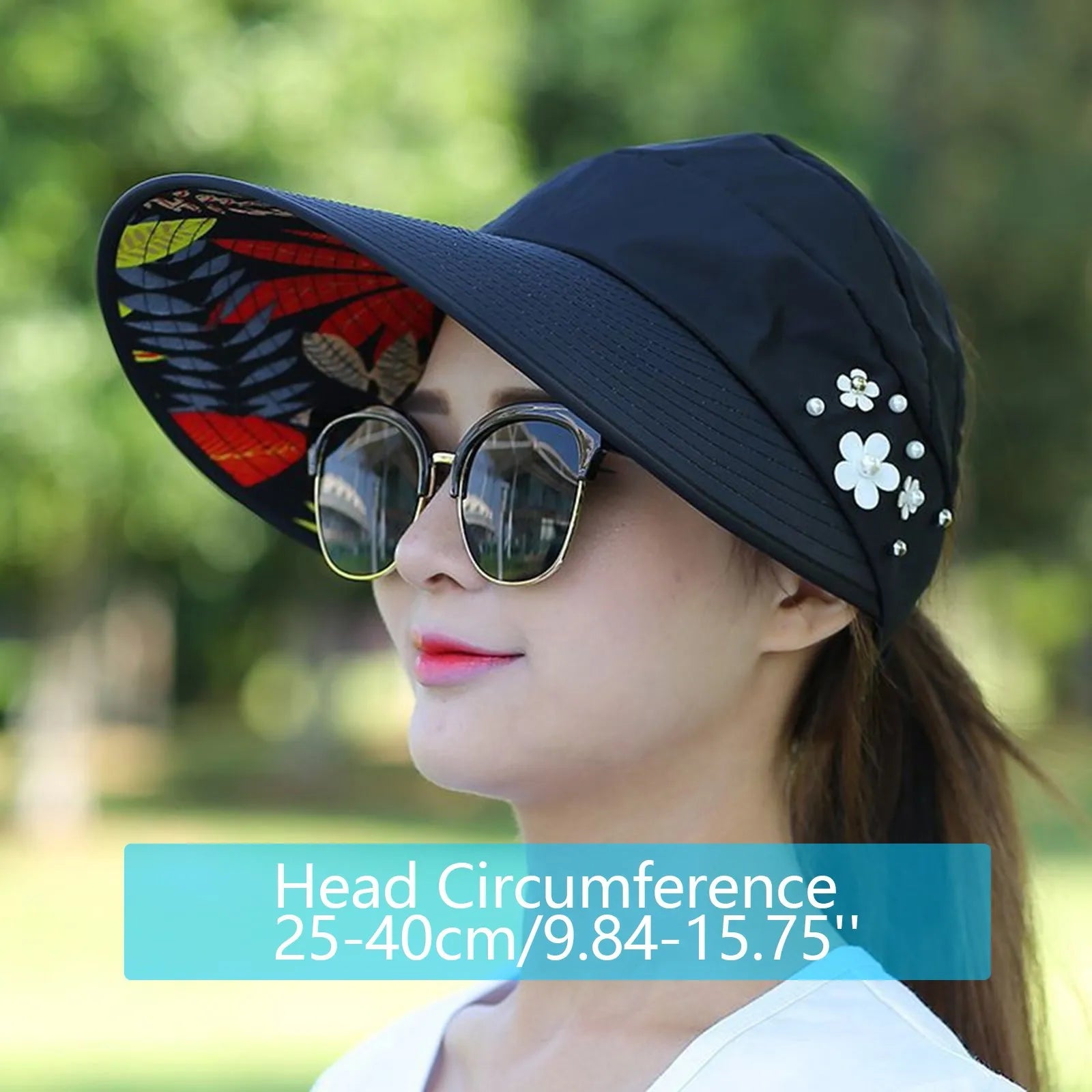 Women’s Wide Brim Sun Hat – Foldable Anti-UV Beach Visor Cap for Summer Travel & Outdoor Protection