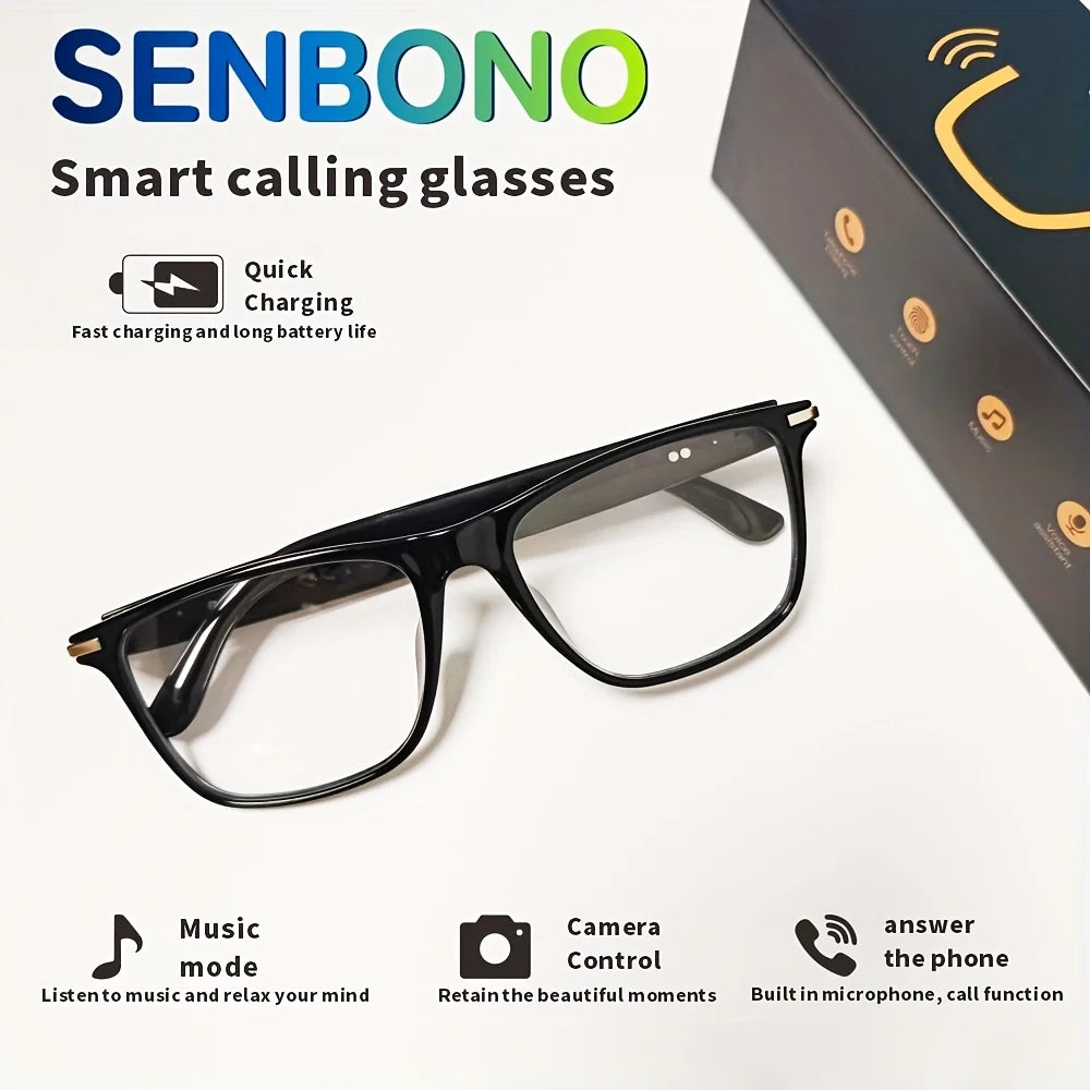 SENBONO Smart Glasses – Open-Ear Bluetooth Sunglasses with Hands-Free Calling & Anti-Blue Light Protection (Unisex)