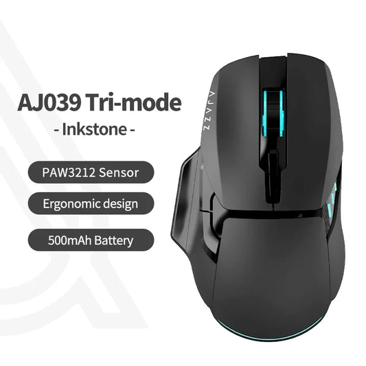 AJAZZ AJ039 RGB Gaming Mouse – Tri-Mode 2.4G/Wired/Bluetooth Ergonomic Mouse with 7,200 DPI & RGB Lighting