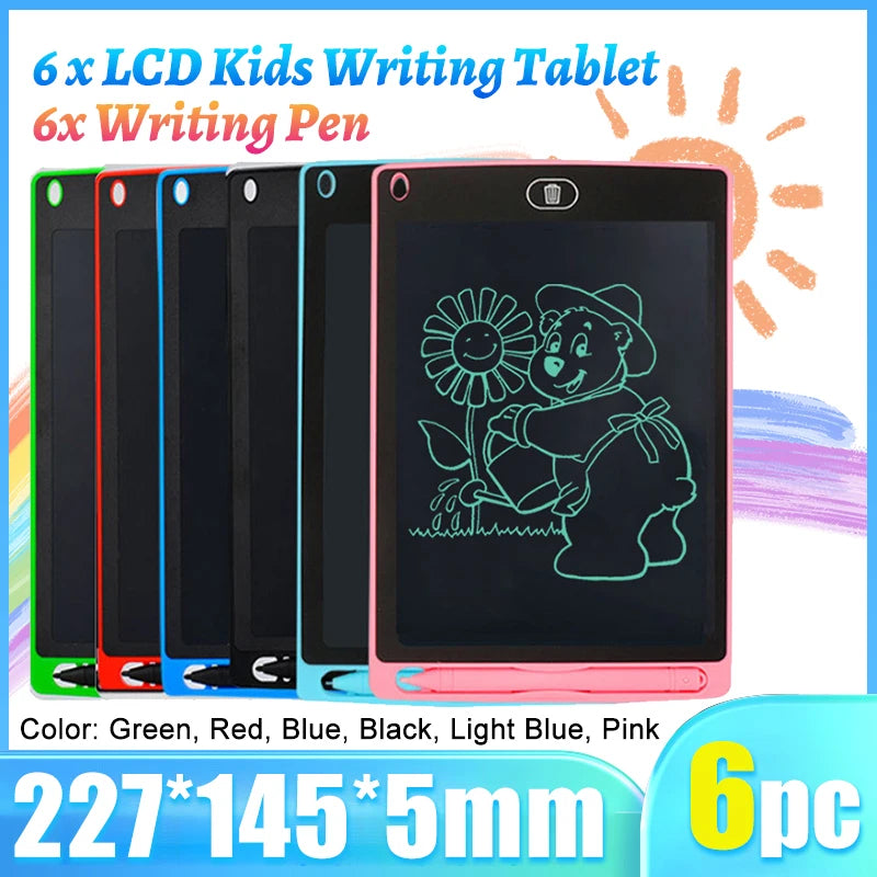 2024 Learning Set – 6-Pack 8.5″ LCD Writing Tablets for Kids, Drawing & Learning Board