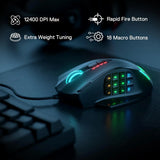 Redragon M908 Wired RGB Gaming Mouse – 12,400 DPI Optical Mouse with 18 Programmable Buttons & LED Backlight