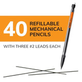 XtraSmooth Mechanical Pencils Bright Edition – 0.7 mm Medium Point, 40-Pack with Erasers for School & Office