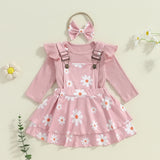 Adorable Baby Girls Winter Outfit Set – Knit Sweater, Plaid Skirt & Matching Headband 3-Piece Clothing Ensemble