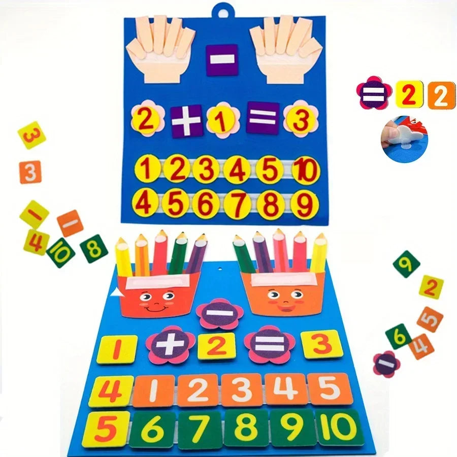 Kids Pencil-Shaped Counting Felt Toy (2-Pack) — Early Math Learning & Number Recognition Activity ✏️🧠