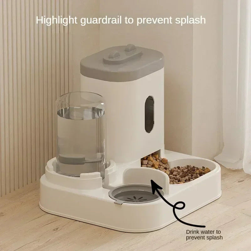 Automatic Feeder & Water Fountain – Large-Capacity Raised Stand Food & Drink Bowl for Cats & Dogs