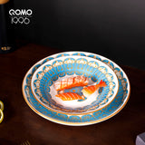 12-Piece Porcelain Dinnerware Set – Blue Ceramic Tableware with Bowls, Soup & Fruit Plates