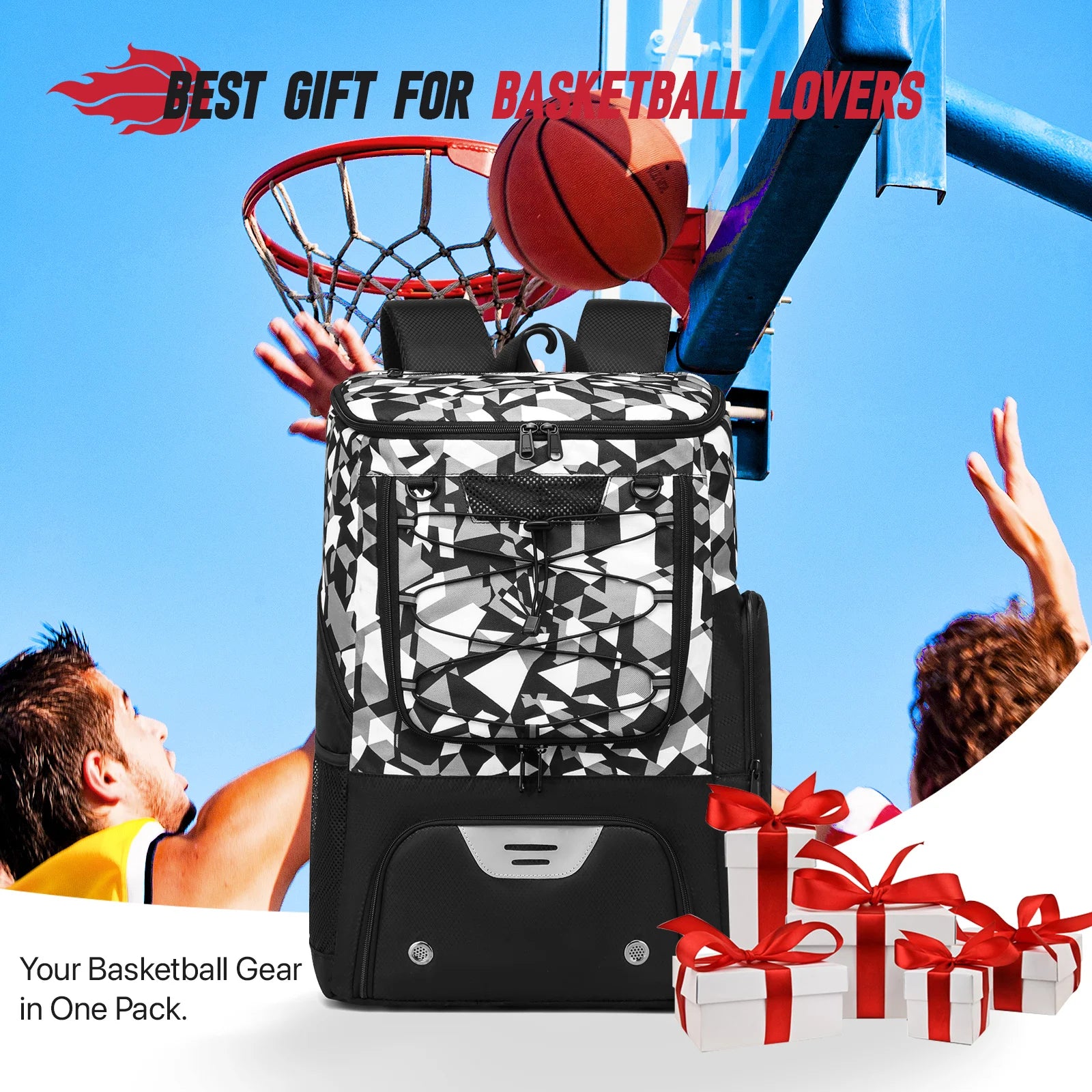 Sports Training Basketball Backpack – Ball Holder + Shoe Compartment | Gym, Soccer & Outdoor Sports Bag