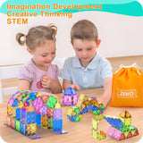“EDUCIRO Magnetic Building Blocks Set – Montessori Educational Puzzle Tiles Construction Toy for Kids”