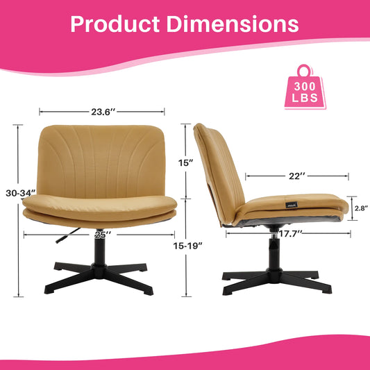 💺 Redlife Criss-Cross Office Chair – PU Leather Ergonomic Desk Chair with Adjustable Rotating Legs & Double Cushion