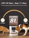 FurPipi Automatic Cat & Dog Feeder – 8L Smart Food Dispenser with Key Control, SUS+ABS Durable Build