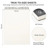 Ohuhu 9×12″ Tear-Resistant Bamboo Fiber Sketch Book – Spiral Bound Drawing Pad (100 Sheets)