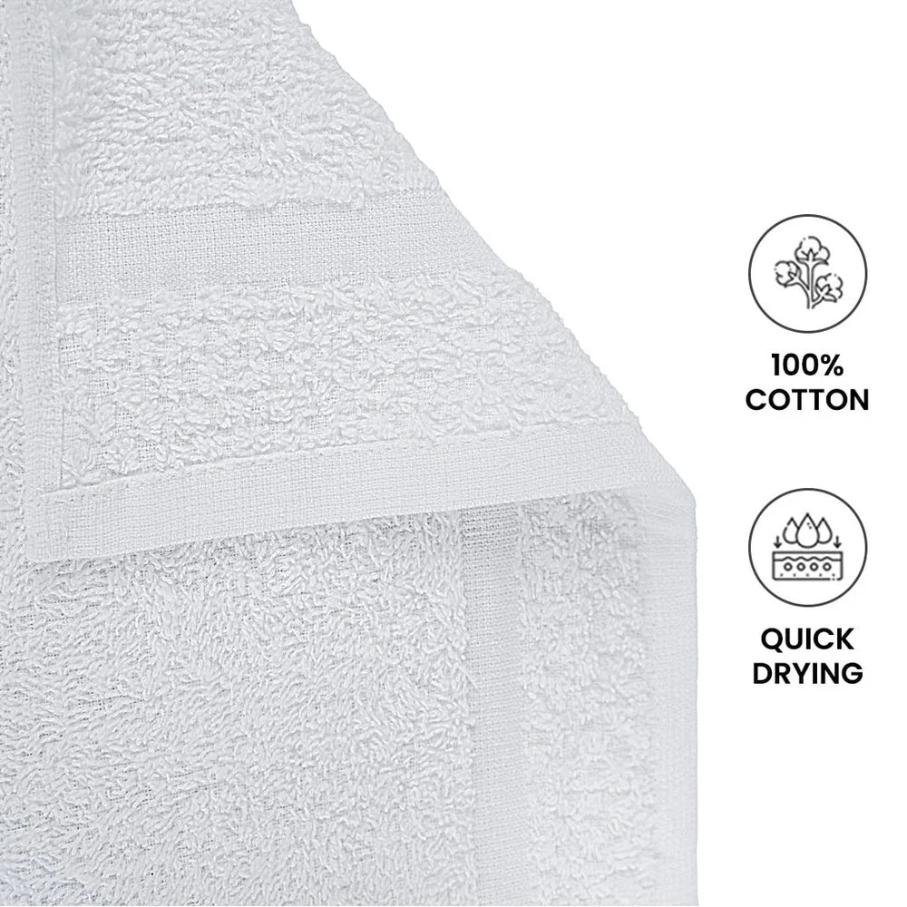 10-Piece Cotton Towel Set – Soft, Absorbent & Quick-Dry Popcorn-Textured Border Towels for Bath & Hand