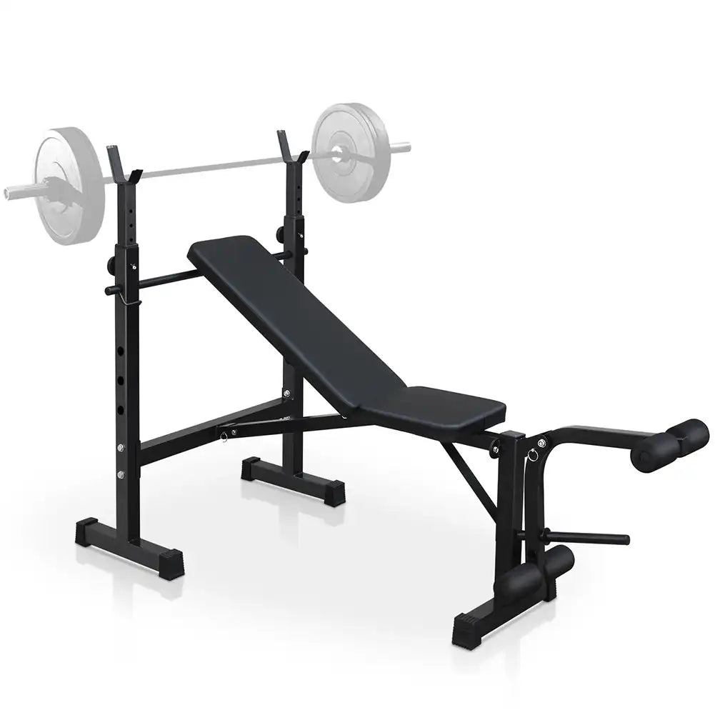 Home Gym Bench Press Set with Squat Rack & Adjustable Bench – Strength Training Equipment for Full-Body Workout