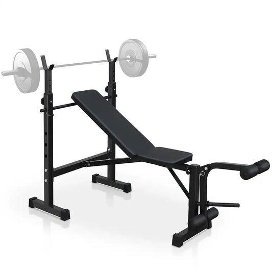 Home Gym Bench Press Set with Squat Rack & Adjustable Bench – Strength Training Equipment for Full-Body Workout
