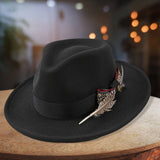 Unisex Classic Fedora Hat – Vintage Panama-Style Felt with Stylish Feather Detail for Summer Events & Jazz Festivals