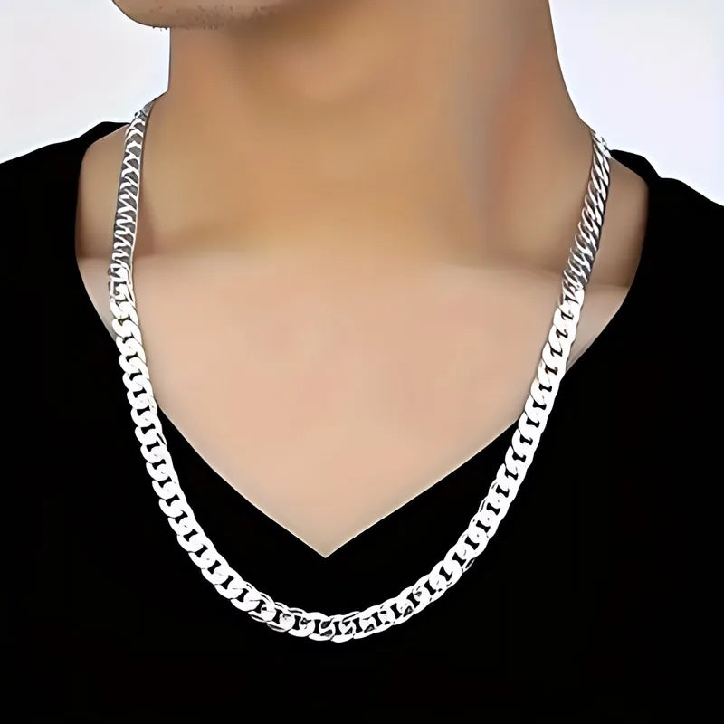 Men’s Plated Flat Chain Necklace – Stylish, Durable & Elegant Jewelry Gift for Him