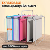 Extra Capacity Hanging File Folders – 12 Pack Heavy-Duty Plastic, Letter Size with Reinforced 2" Expansion for Filing Cabinets
