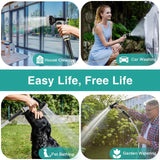 LEFRE Metal Garden Hose 25-100 ft – Leak-Proof Stainless Steel Water Hose with Spray Nozzle & ¾-in Fittings