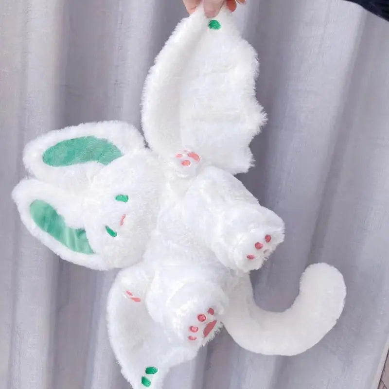Bunny Plush Toy – 35cm Adorable Stuffed Rabbit Plushie with Bat Wings Design, Realistic Furry Hugging Pillow & Cute Home Decor
