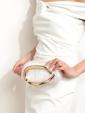 2025 Fashion Luxury Women’s Evening Clutch – Bride Metal Wedding Purse & Party Crossbody Box Handbag with Day Closure