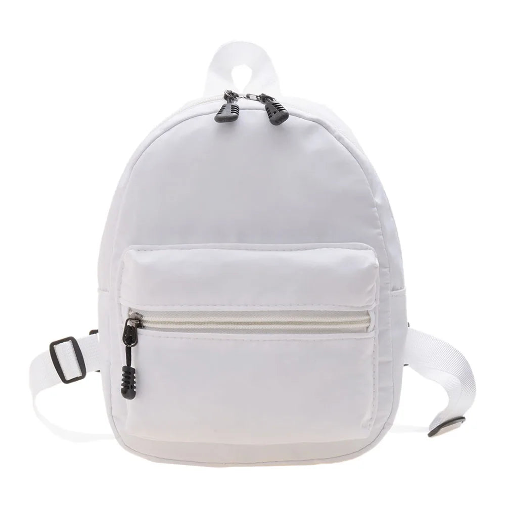 Women’s Preppy Style Nylon Mini Backpack – Solid Color School & Travel Rucksack