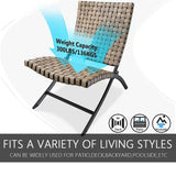 “3-Piece Leather-Texture Wicker Patio Chairs & Foldable Balcony Furniture Set with Side Table – Outdoor Lounge Seating”