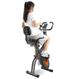 Folding Exercise Bike with LCD Monitor & Arm Bands for Home Workout