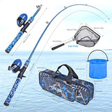 CODEK Fishing Pole Set – 2 Portable Telescopic Rod & Reel Combos with Complete Starter Kits | Kids, Youth & Beginner Fishing Set with Tackle Box