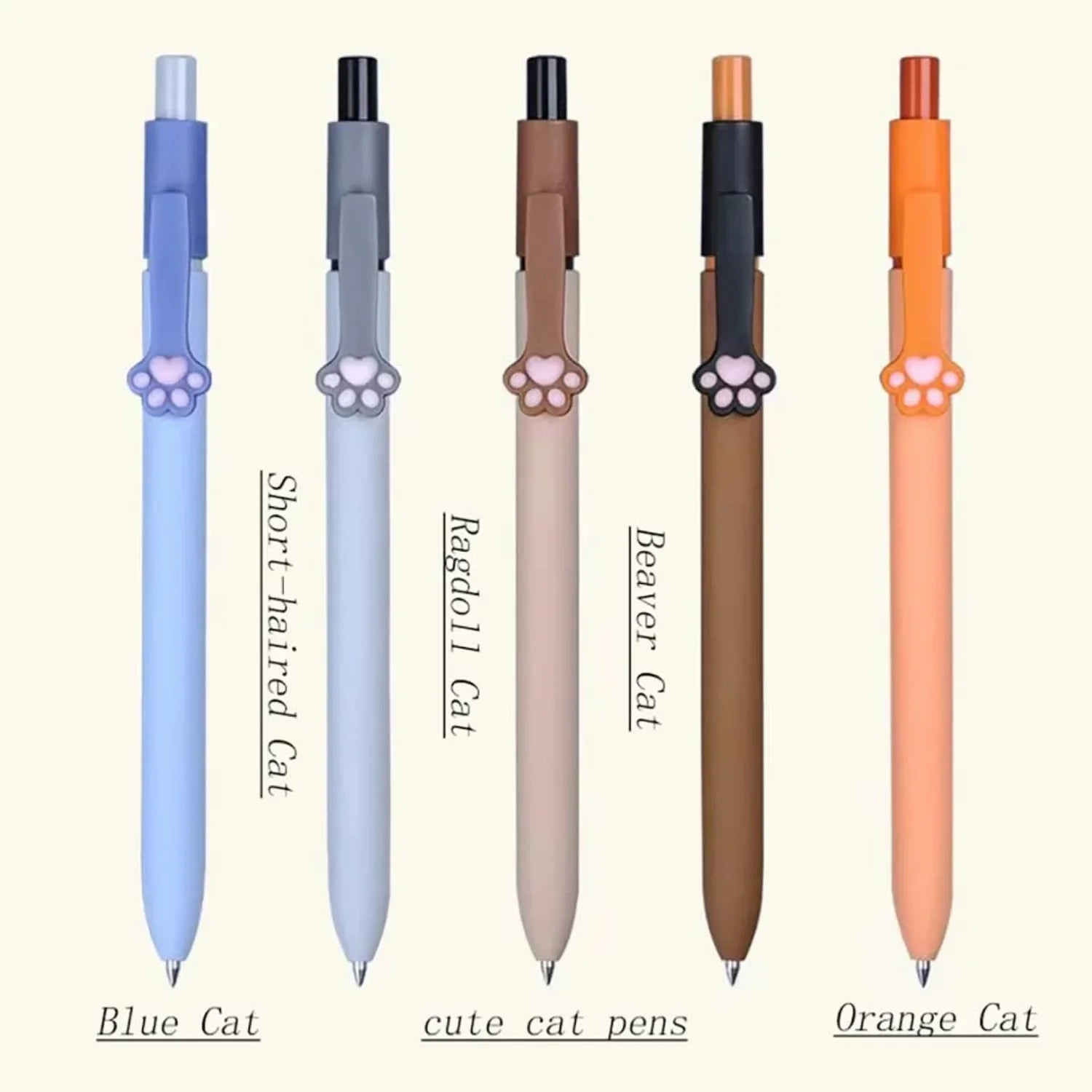 Gel Pens – 5-Pack Quick-Dry Black Ink Retractable Pens with Smooth Writing & Cute Yellow Design 🖊️