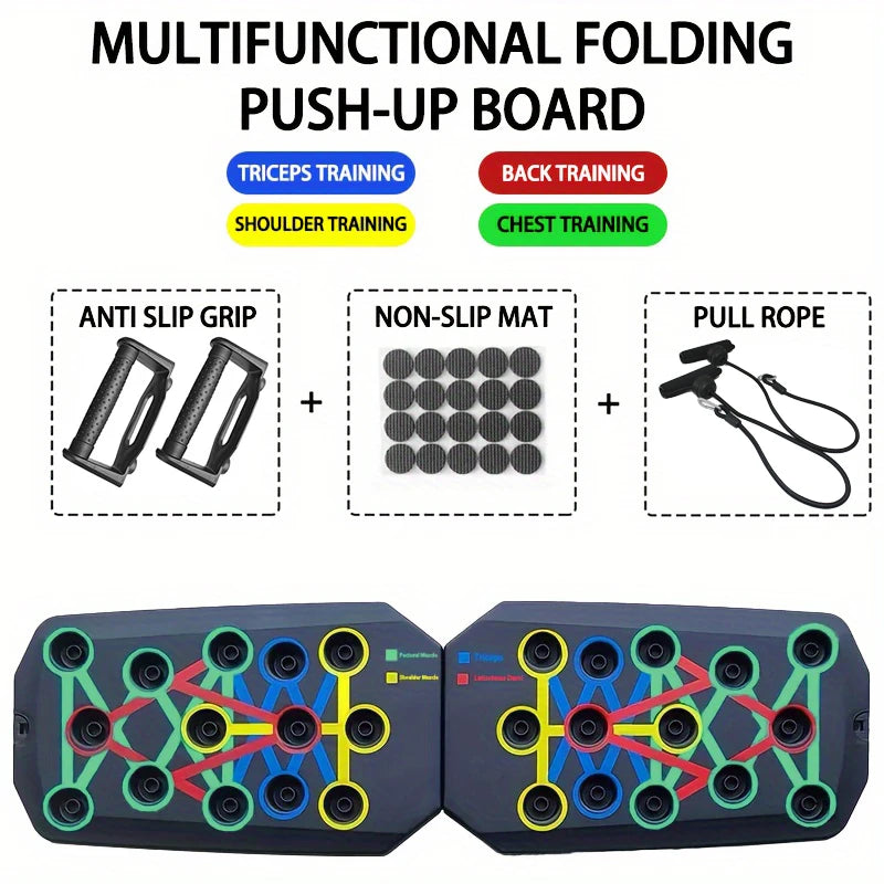 Portable Multifunctional Push-Up Board Set – Foldable Push-Up Bar System for Chest, Arms, Back & Abs Training