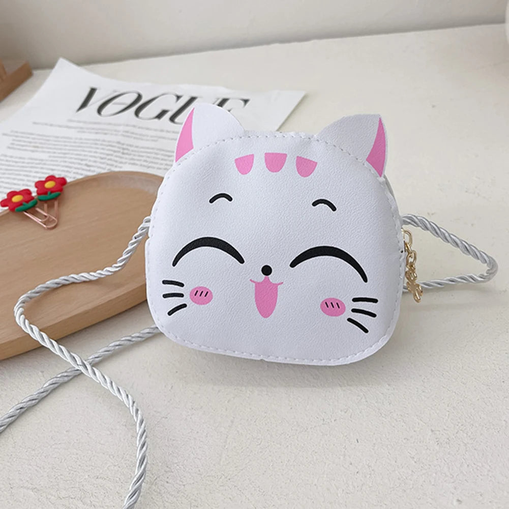 Kawaii Girls Cartoon Cat Satchel – Mini Shoulder Bag & Coin Purse for Kids | Cute Daily Fashion Bag