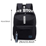 Men’s Black Nylon School Backpack – Anti-Theft Waterproof Large Capacity Rucksack