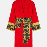 Autumn Winter Unisex Bathrobe – Long Sleeve Plush Homewear Robe with Belt & Pockets | Cozy Couple Pajama Robe