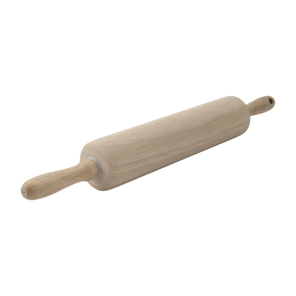 10-inch Wooden Rolling Pin with Ergonomic Handles & Smooth Plastic Bearings – Durable Dough Roller for Baking, Pizza & Pastry