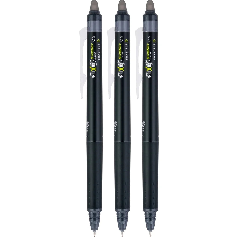 Erasable Gel Pens – Extra Fine Point Black Ink, Retractable Thermo-Sensitive Pens (3-Pack)