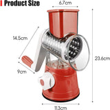 3‑in‑1 Rotary Cheese Grater & Vegetable Slicer – Manual Drum Shredder with Three Blades for Cheese, Veggies & Nuts