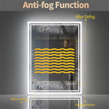 LED Bathroom Mirror – Backlit, Dimmable, Anti-Fog Makeup Mirror (IP65 Rated)