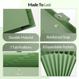 Aesthetic 8-Pocket Accordion File Organizer – Pastel Expanding Folder with Labels for Important Documents 🌸