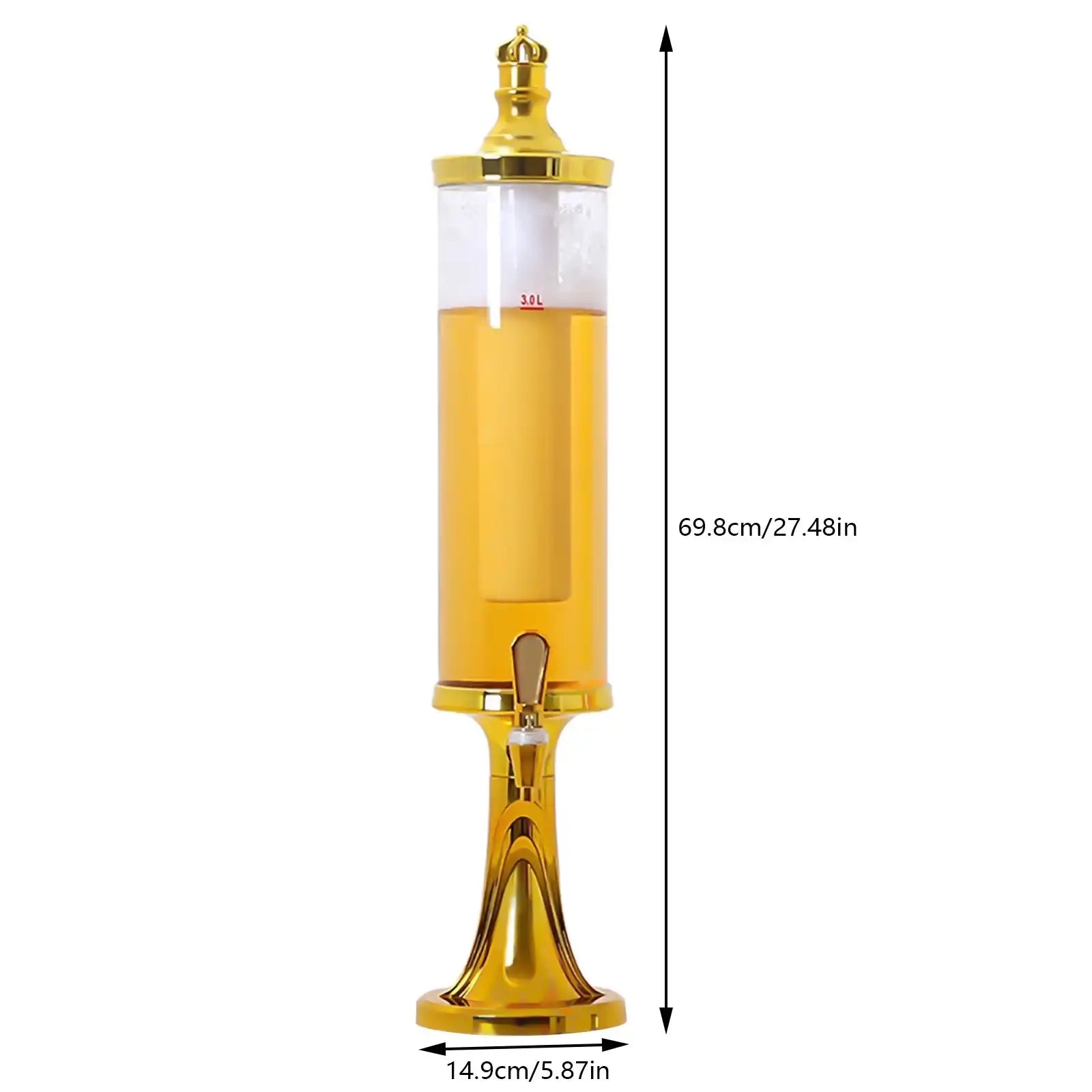 3 L Drink Tower Beverage Dispenser with LED Lights & Ice Tube – Home Party Beer & Drink Tower 🍹✨