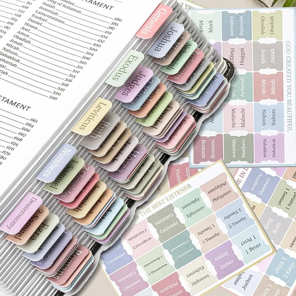 5-Sheet Bible Index Tabs – Large Print Laminated Study Labels for Easy Reference