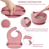 Silicone Baby Feeding Set – 15 Pcs Baby Weaning Essentials with Suction Bowl, Divided Plate, Bib, Cup, Spoons & Teething Toys