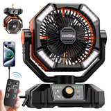 ColdSky Camping Fan with 4 LED Lantern, 8 Speeds & 20000mAh Battery – Portable Outdoor Fan for Camping, Fishing & Desk Use