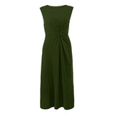 Women’s Maternity Surplice Maxi Dress – Solid Cotton Pregnancy Outfit with Asymmetrical Waist, Formal Wear for Moms