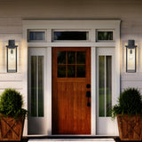 Set of 2 Modern Outdoor Wall Lanterns – Black Metal Frame with Clear Glass, Weatherproof Wall Sconces