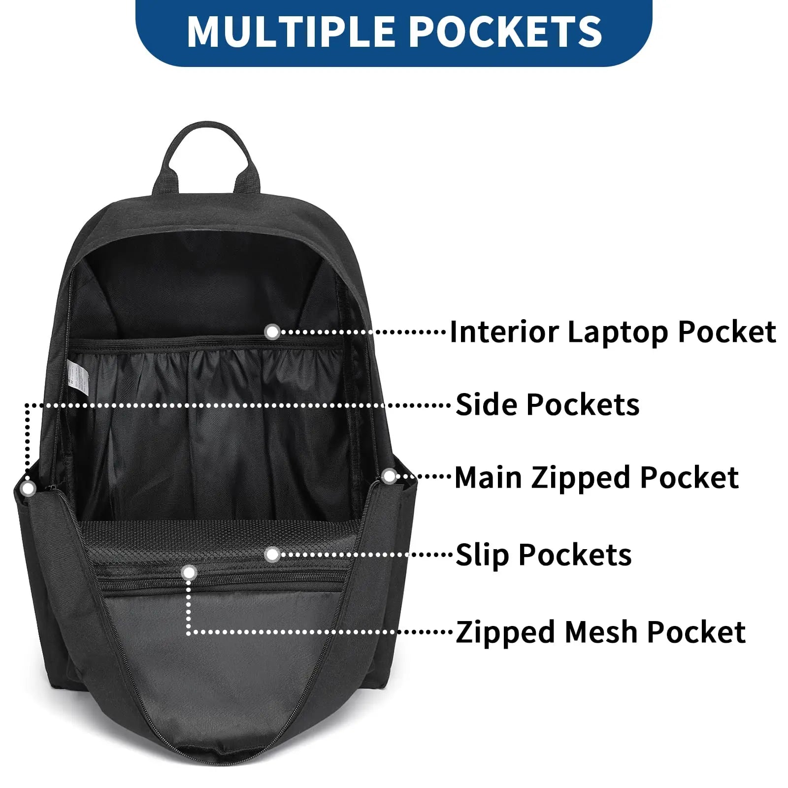 KONO Lightweight School Backpack – Casual Daypack for Girls & Boys | Travel-Friendly Bookbag for Men & Women