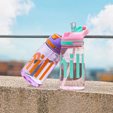 Cute Korean Style Water Bottle with Straw & Handle – BPA-Free 450ml Portable Drink Bottle for Girls